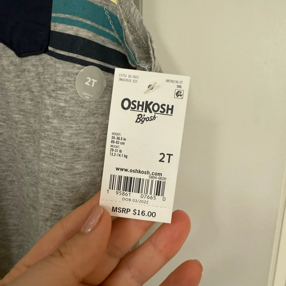FWP OshKosh B'gosh Gray Striped Toddler Tank Top - Picture 2 of 3
